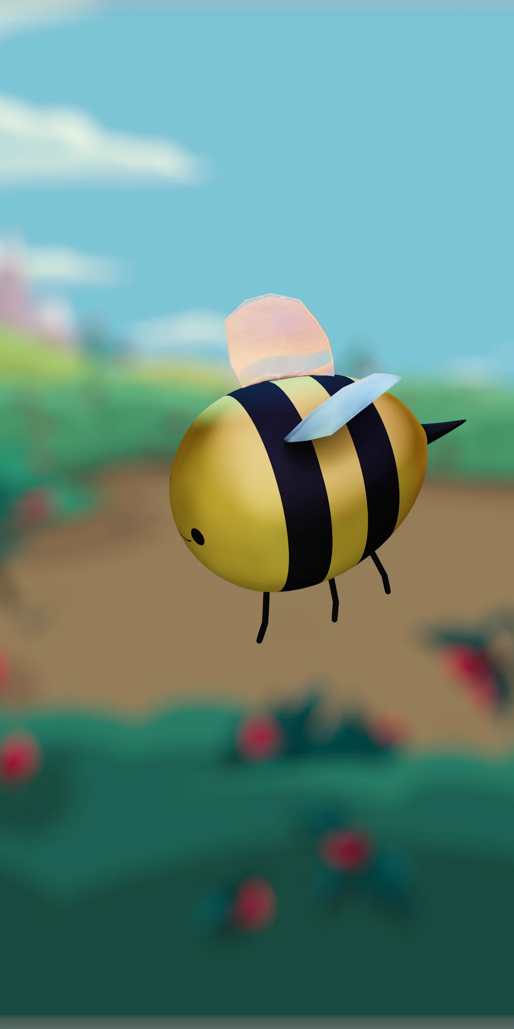 A stylistic bee flying