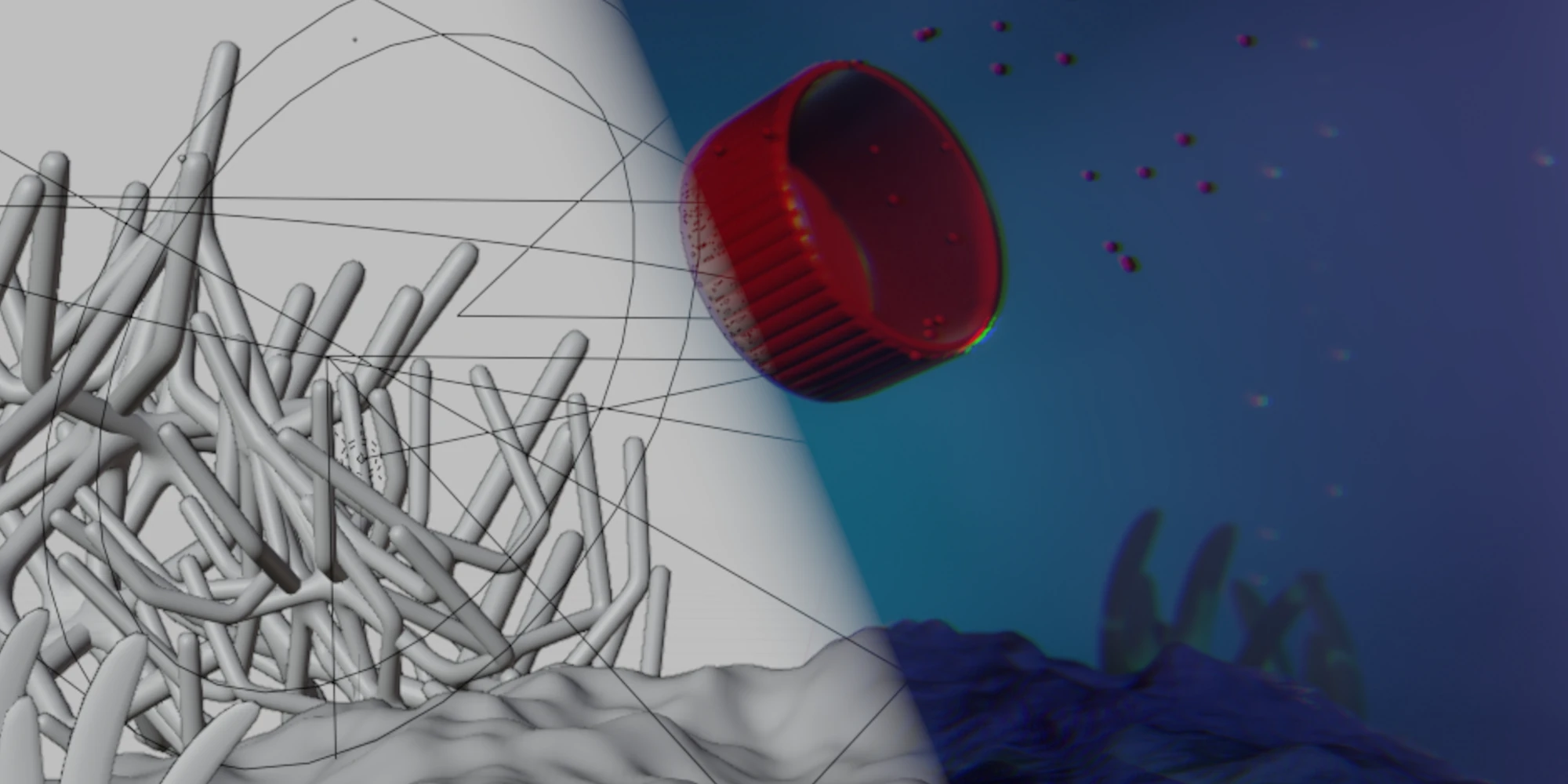 A dissolving plastic cap sinking into deep
