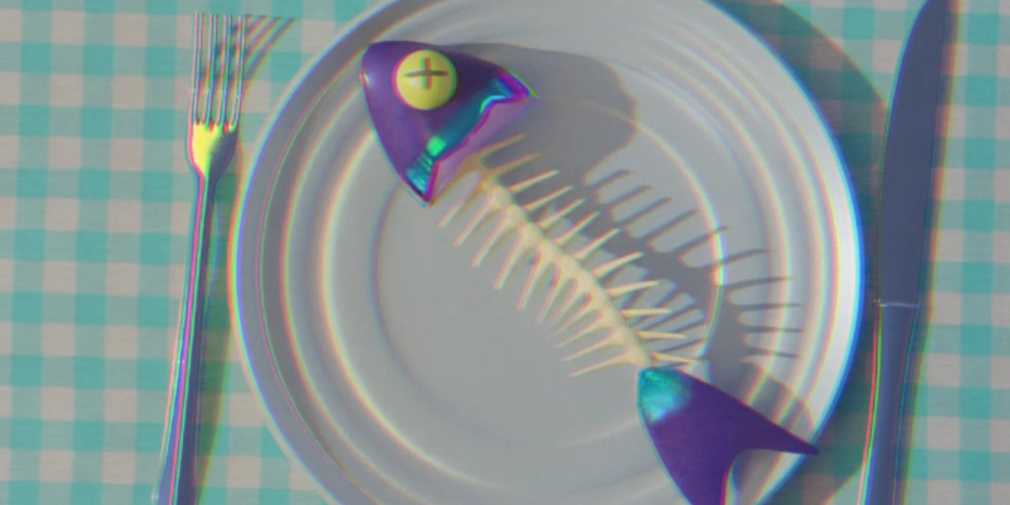 Eaten fish on a plate